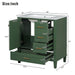 Modern Giga bathroom vanity with sink, solid wood frame, soft-close door, and three drawers for stylish bathroom storage.