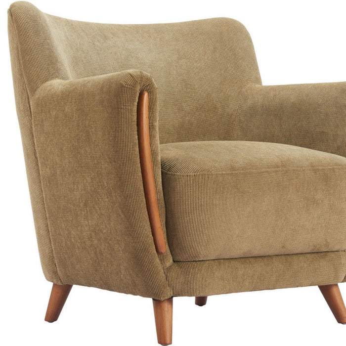 Upholstered Arm Chair - Green / Brown