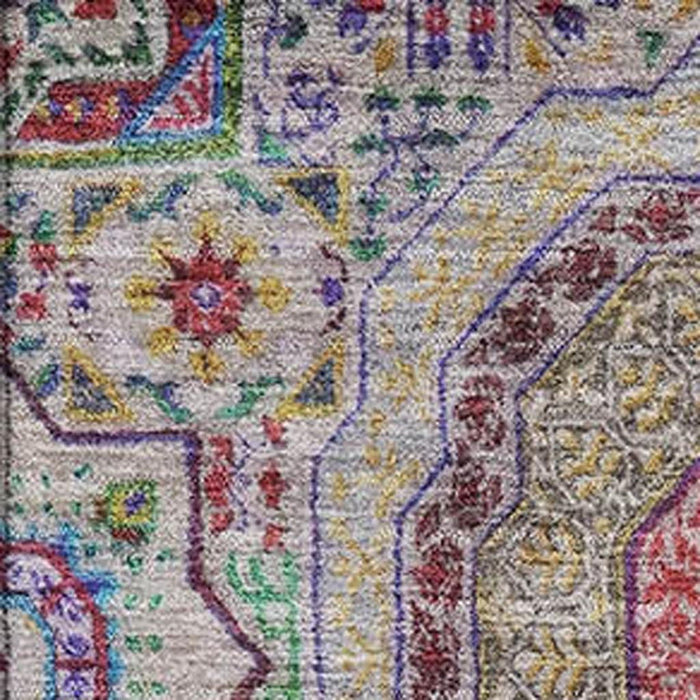 10' X 14' Medallion Washable Area Rug With UV Protection (708229) - Purple / Teal / Red