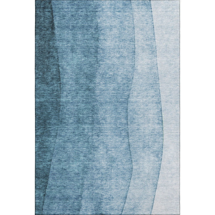 9' X 12' Ombre Washable Area Rug With UV Protection (652718) - Blue / Ivory