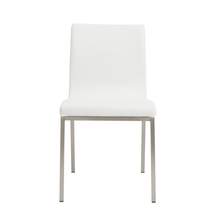 Minimalist Faux Leather Chairs (Set of 2) - White