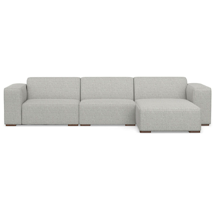 122" Modular Sofa With Brown Legs - Gray