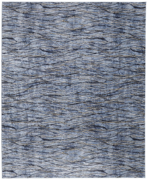 8' x 10' Abstract Power Loom Area Rug - Gray Ivory And Tan