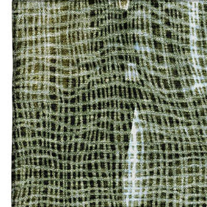 10' X 14' Abstract Washable Area Rug With UV Protection (717554) - Fern Green / Blue