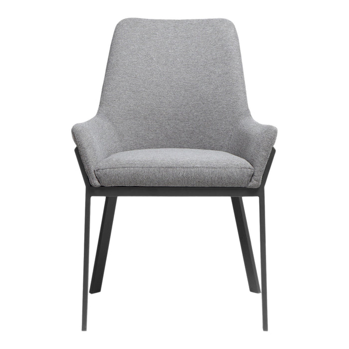 Upholstery And Metal Dining Arm Chairs (Set of 2) - Gray