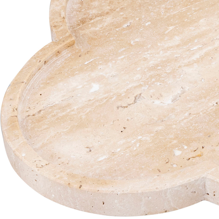 Rimini - Travertine Clover Shaped Tray - Natural