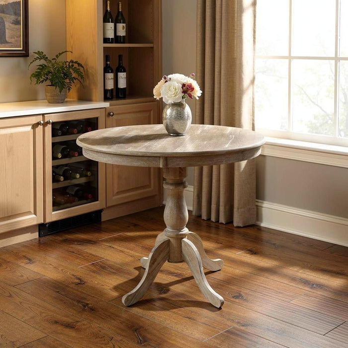 Solid Wood Rounded Bar Table - Natural