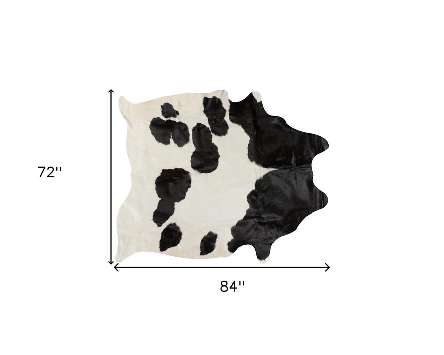 6' x 7' Cowhide Rug - White And Black