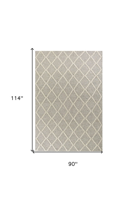 7' x 9' Wool Area Rug - Gray