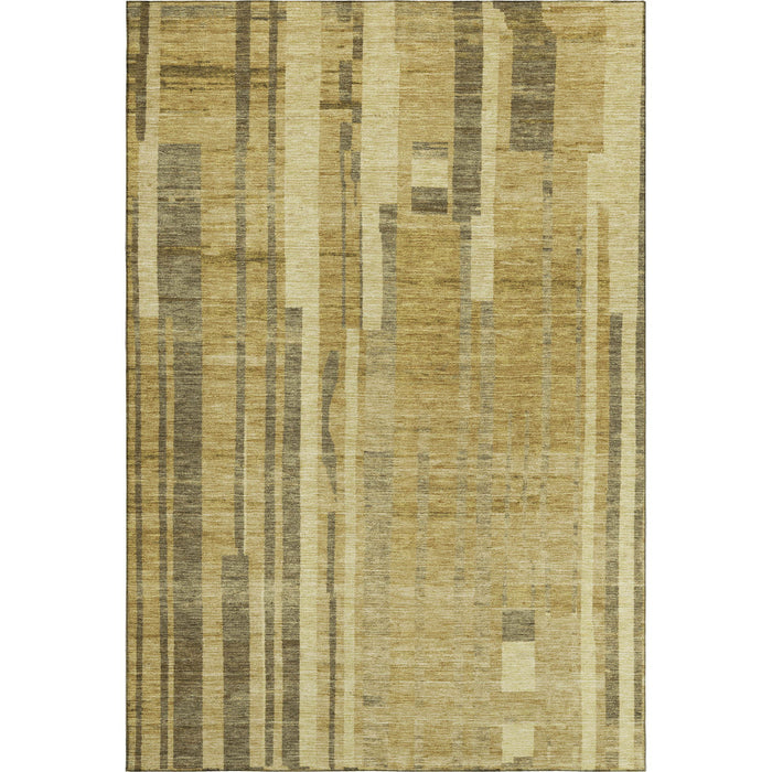 10' X 14' Striped Washable Area Rug With UV Protection (683267) - Gold / Brown