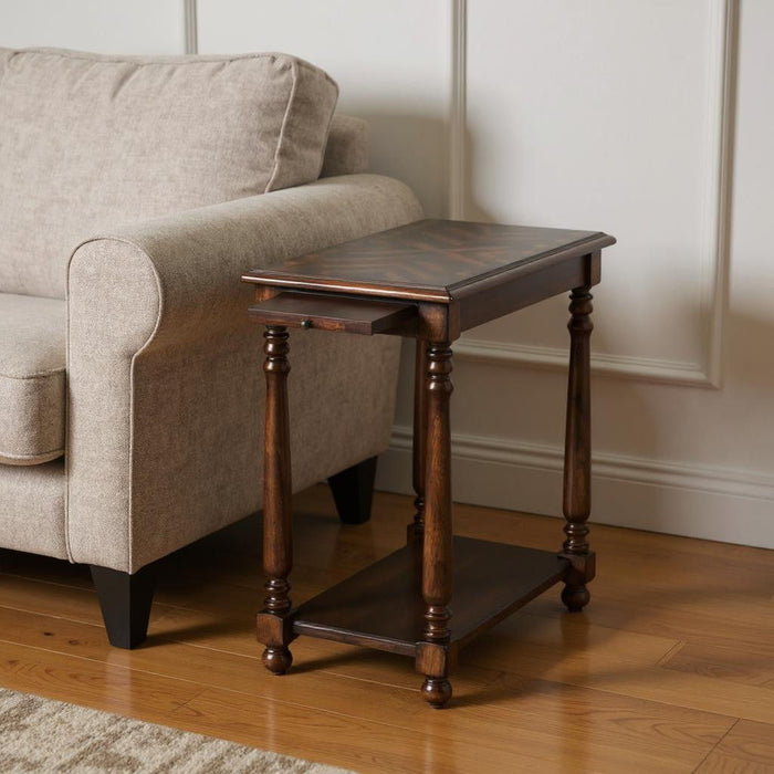 24" End Table With Shelf - Wood Brown