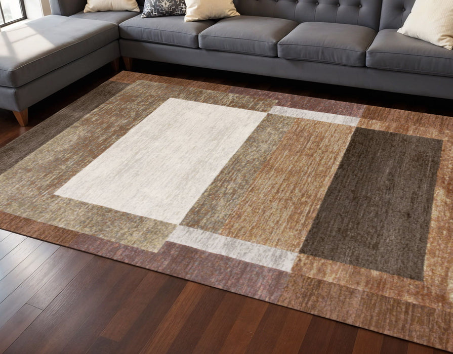 8' X 11' Geometric Area Rug (660104) - Brown / Beige