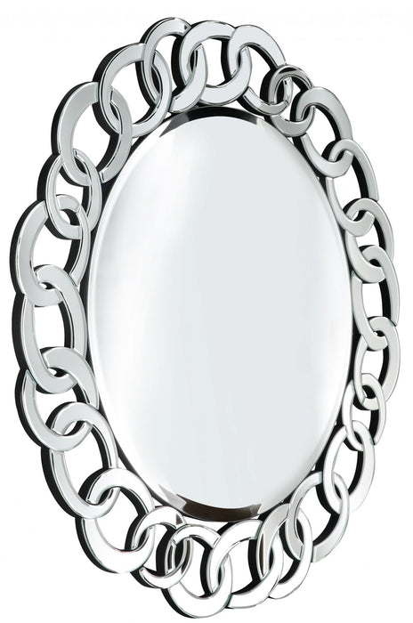 39" Round Glass Framed Accent Mirror - Clear