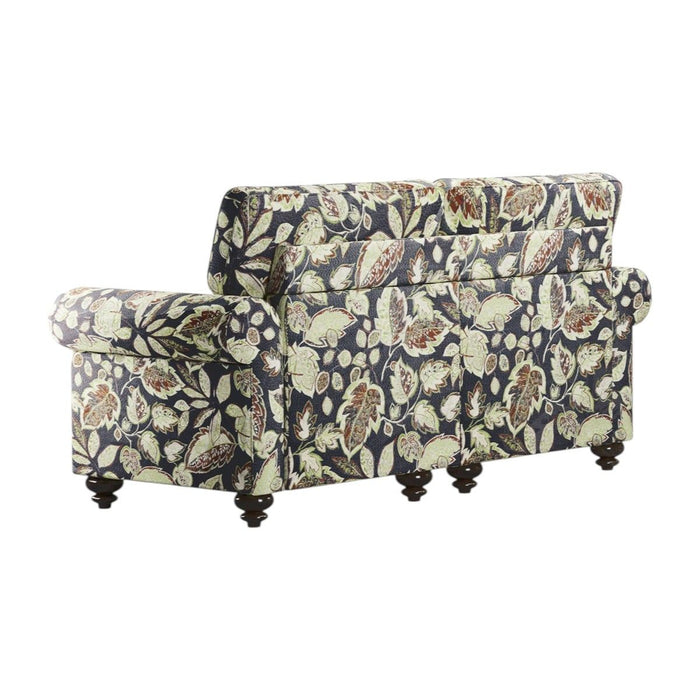 Floral Loveseat - Sage / Navy Blue