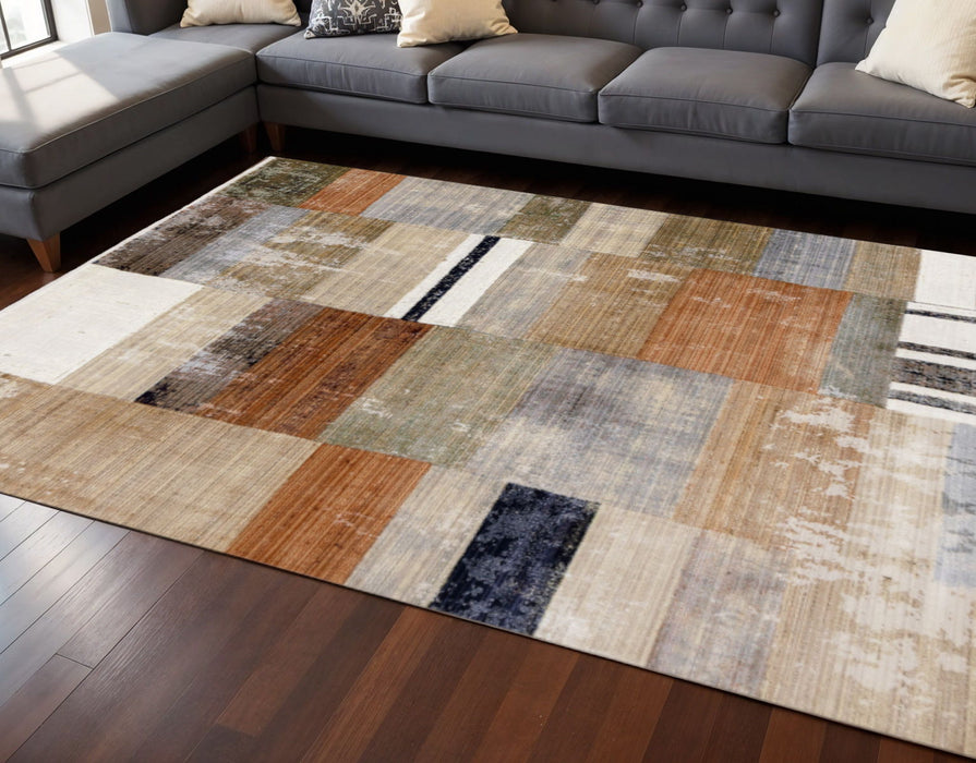 8' X 10' Geometric Area Rug (661344) - Beige / Orange / Brown