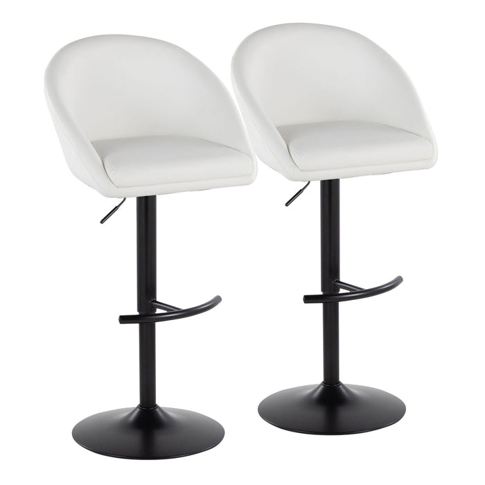 Matisse - Highback Adjustable Barstool With Rounded T Footrest (Set of 2) - Black Metal