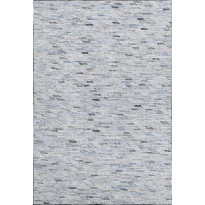 10' X 14' Geometric Washable Area Rug With UV Protection (696386) - Blue / Gray / Ivory