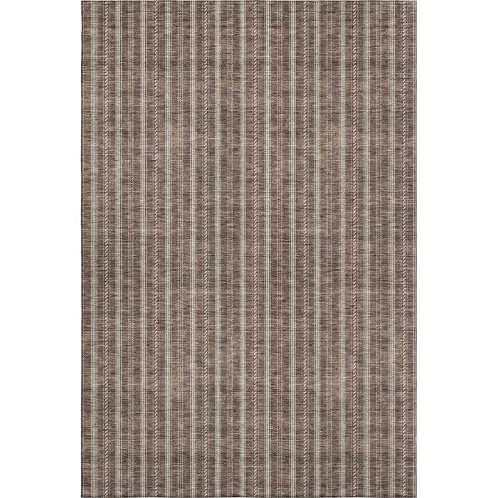 10' X 14' Striped Washable Area Rug With UV Protection (673843) - Brown / Ivory