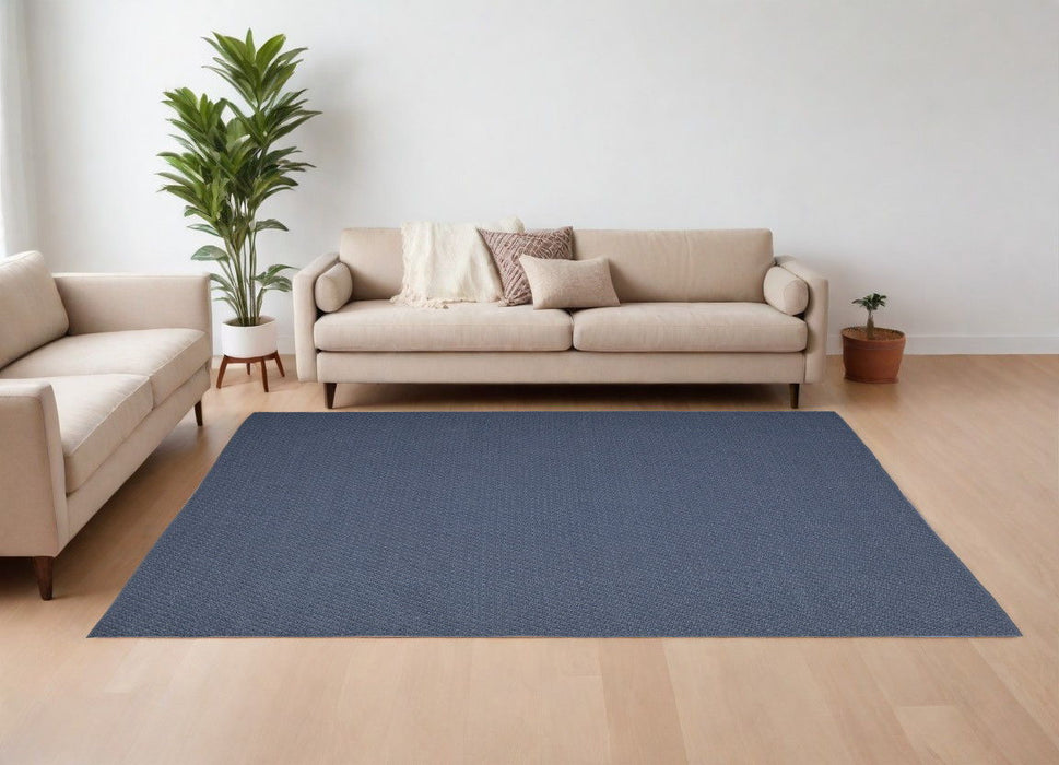 9' x 12' Hand Woven Area Rug - Blue
