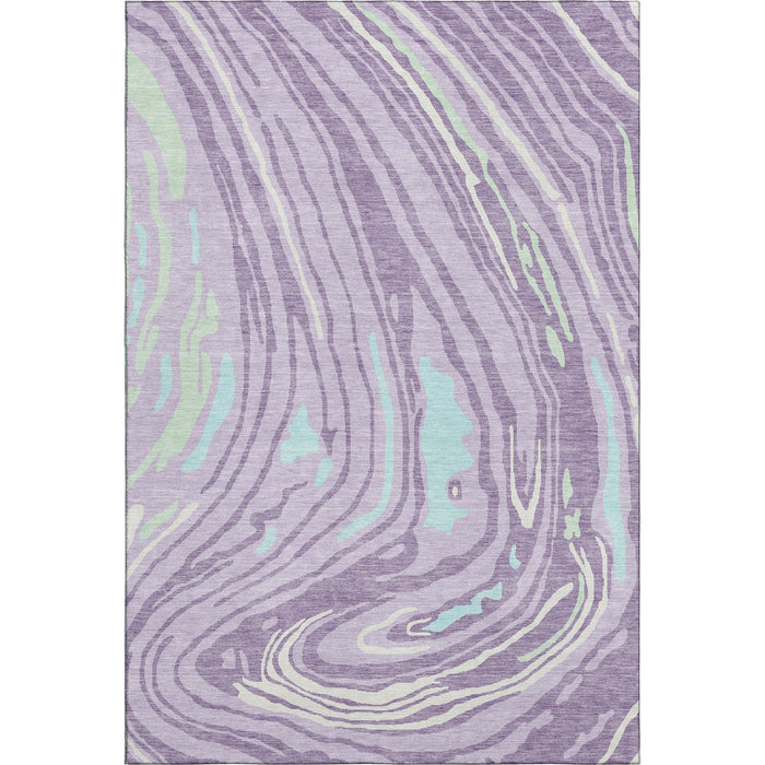 10' X 14' Abstract Washable Area Rug With UV Protection (682433) - Lavender / Mint Green / Sky Blue