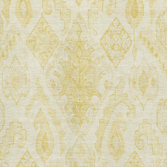 8' X 10' Moroccan Washable Area Rug With UV Protection - Gold And Ivory