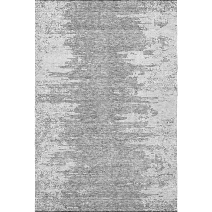 10' X 14' Abstract Washable Area Rug With UV Protection (656993) - Silver / Gray