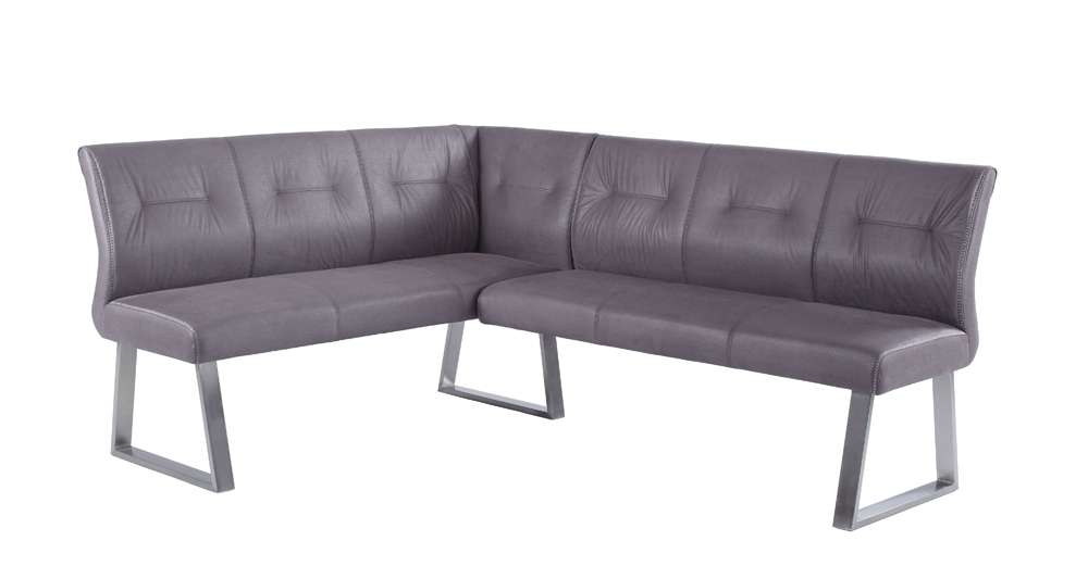 Chintaly KALINDA Contemporary Tufted-Back Reversible Nook Brushed SS