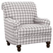 Grey Glenn upholstered English arm accent chair by CoasterElevations, showcasing plush fabric and classic design.