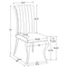 CoasterElevations Carone 5-piece white glass rectangular dining set with black accents, includes table and four chairs.