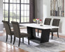 CoasterElevations Sherry 5-piece rectangular dining table set with brown marble top and matching chairs, modern furniture design.