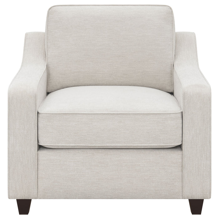 Christine 3-piece Upholstered Sloped Arm Sofa Set Beige