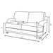 CoasterElevations Glenn 2-piece upholstered sofa set with light grey and blue fabric, featuring plush cushions and modern design.