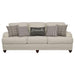 CoasterElevations Glenn 2-piece upholstered sofa set in light grey and grey fabric with plush cushions and modern design.