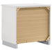 Felicity 4-piece Eastern King bedroom set by CoasterEssence featuring white high gloss finish and modern furniture design.