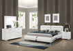 White Jeremaine 4-piece California King bedroom set by CoasterEssence with a modern design and sleek finish.