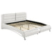 CoasterEssence Jeremaine 4-piece California King bedroom set with white finish, including bed frame, nightstands, and dresser.