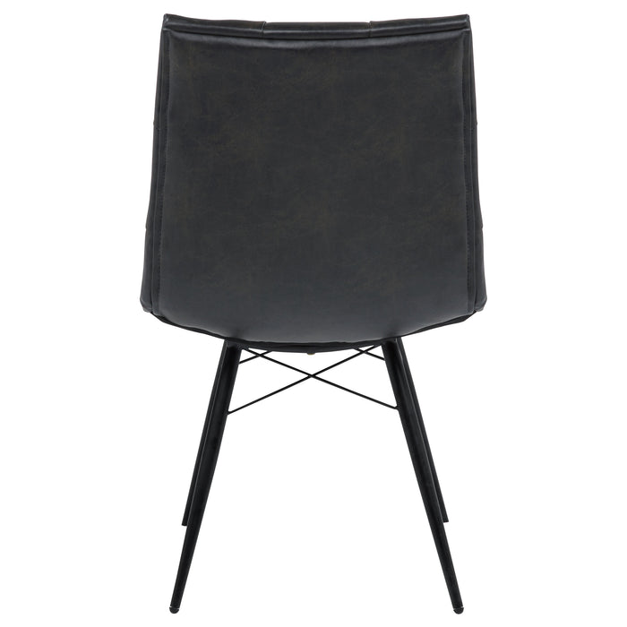 Aiken Faux Leather Upholstered Dining Side Chair Charcoal Grey (Set of 4)