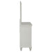 Cream white Sandy Beach 11-drawer dresser with matching mirror, featuring a modern furniture design by CoasterEssence.