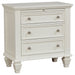 Cream white Sandy Beach 5-piece Queen bedroom furniture set by CoasterEssence, including bed frame, nightstands, and dresser.