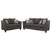 Grey Salizar 2-piece upholstered flared arm sofa set by CoasterEssence, showcasing plush cushions and stylish flared arms.