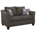 CoasterEssence Salizar 2-piece grey upholstered flared arm sofa set with plush cushions and modern design.