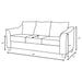 Grey CoasterEssence Salizar 2-piece upholstered flared arm sofa set with plush cushions and modern design.