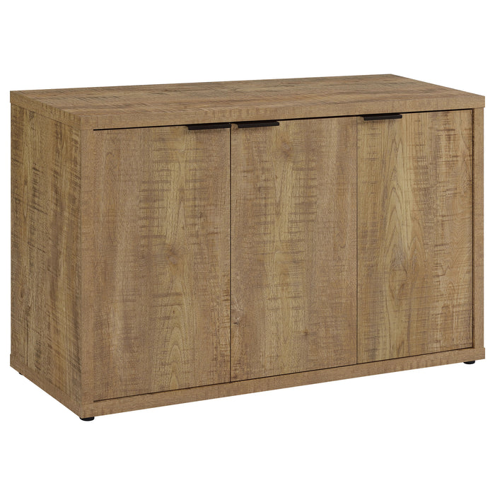 Pepita 3-door Mango Brown engineered wood accent cabinet by CoasterEveryday with sleek design and storage compartments.