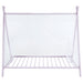 Pink Fultonville metal twin tent bed with 7-inch mattress, featuring a sturdy frame and playful tent design for kids' bedroom furniture.