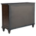 Devon 5-piece bedroom set by CoasterEveryday featuring wine red and dark oak finishes with a bed, dresser, and nightstands.