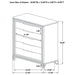 White Marmore 5-piece California King bedroom set by CoasterEveryday, including bed frame, nightstands, and dresser, in a modern design.