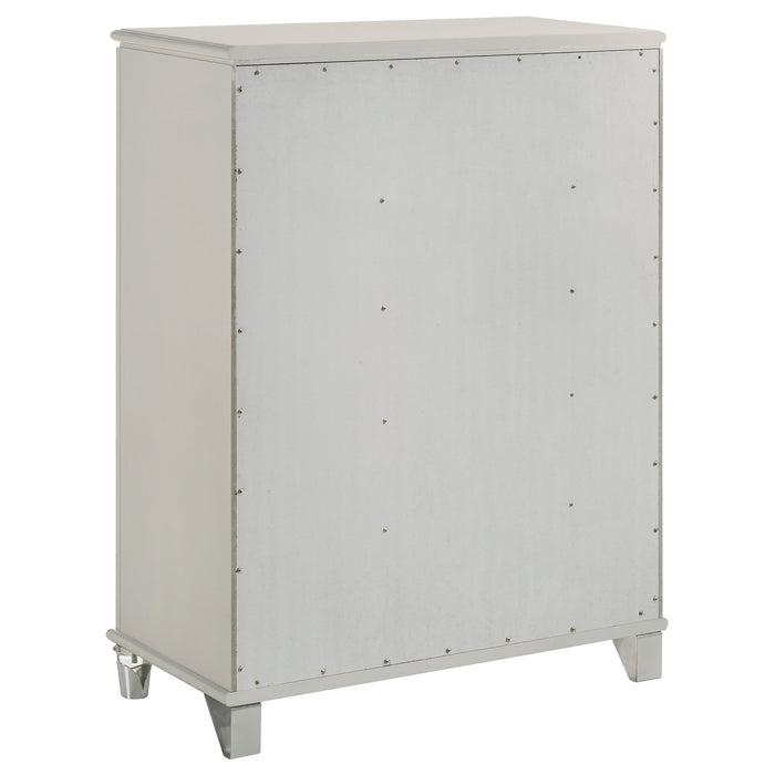 Olivia 5-piece Eastern King bedroom set in pearl white with a bed frame, nightstands, and matching dresser from CoasterEveryday.