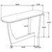 Fletcher oval solid mango wood entryway console table in brown with sleek design and sturdy construction.