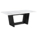 CoasterEveryday Sherry 5-piece rectangular dining table set with grey marble top and matching chairs for modern kitchen or dining room.