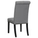 CoasterEveryday Sherry 5-piece rectangular marble top dining table set with grey finish, including table and matching chairs.
